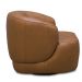 Poltrona Decorativa Giratória Orgânica Para Sala Living Begur L06 Couro Caramelo - Lyam Decor