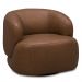 Poltrona Decorativa Giratória Orgânica Para Sala Living Begur L06 Couro Marrom Claro - Lyam Decor