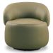 Poltrona Decorativa Giratória Orgânica Para Sala Living Nevile L06 Couro Verde Musgo - Lyam Decor