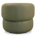 Poltrona Decorativa Giratória Orgânica Para Sala Living Nevile L06 Couro Verde Musgo - Lyam Decor