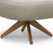 Poltrona Decorativa Giratória Orgânica Para Sala Living Zadok L06 Couro Cinza Claro - Lyam Decor