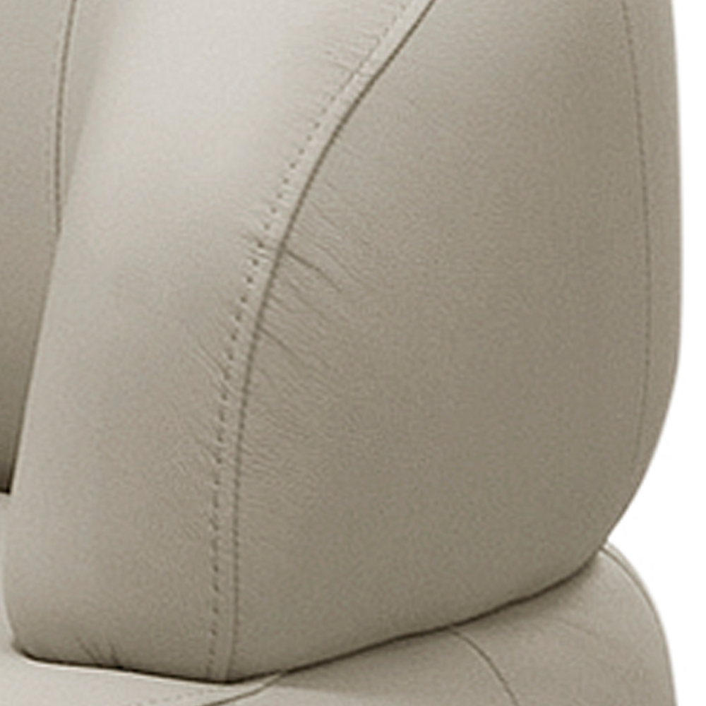Poltrona Decorativa Giratória Orgânica Para Sala Living Zadok L06 Couro Cinza Claro - Lyam Decor