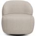 Poltrona Decorativa Orgânica Giratória Para Sala Living Barolo L06 Linho Bege - Lyam Decor