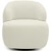 Poltrona Decorativa Orgânica Giratória Para Sala Living Barolo L06 Veludo Bege - Lyam Decor