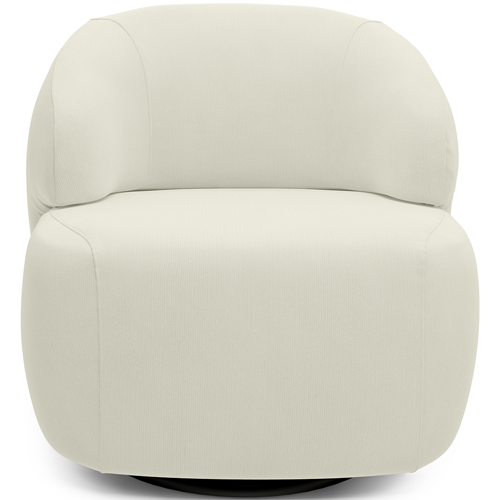 Poltrona Decorativa Orgânica Giratória Para Sala Living Barolo L06 Veludo Bege - Lyam Decor