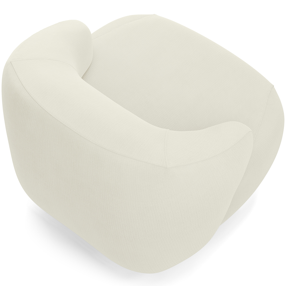 Poltrona Decorativa Orgânica Giratória Para Sala Living Barolo L06 Veludo Bege - Lyam Decor