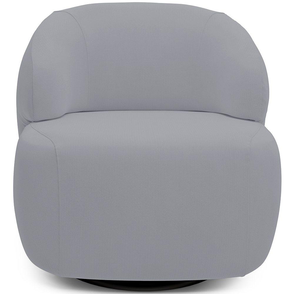 Poltrona Decorativa Orgânica Giratória Para Sala Living Barolo L06 Veludo Cinza - Lyam Decor