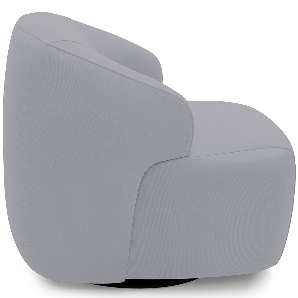 Poltrona Decorativa Orgânica Giratória Para Sala Living Barolo L06 Veludo Cinza - Lyam Decor