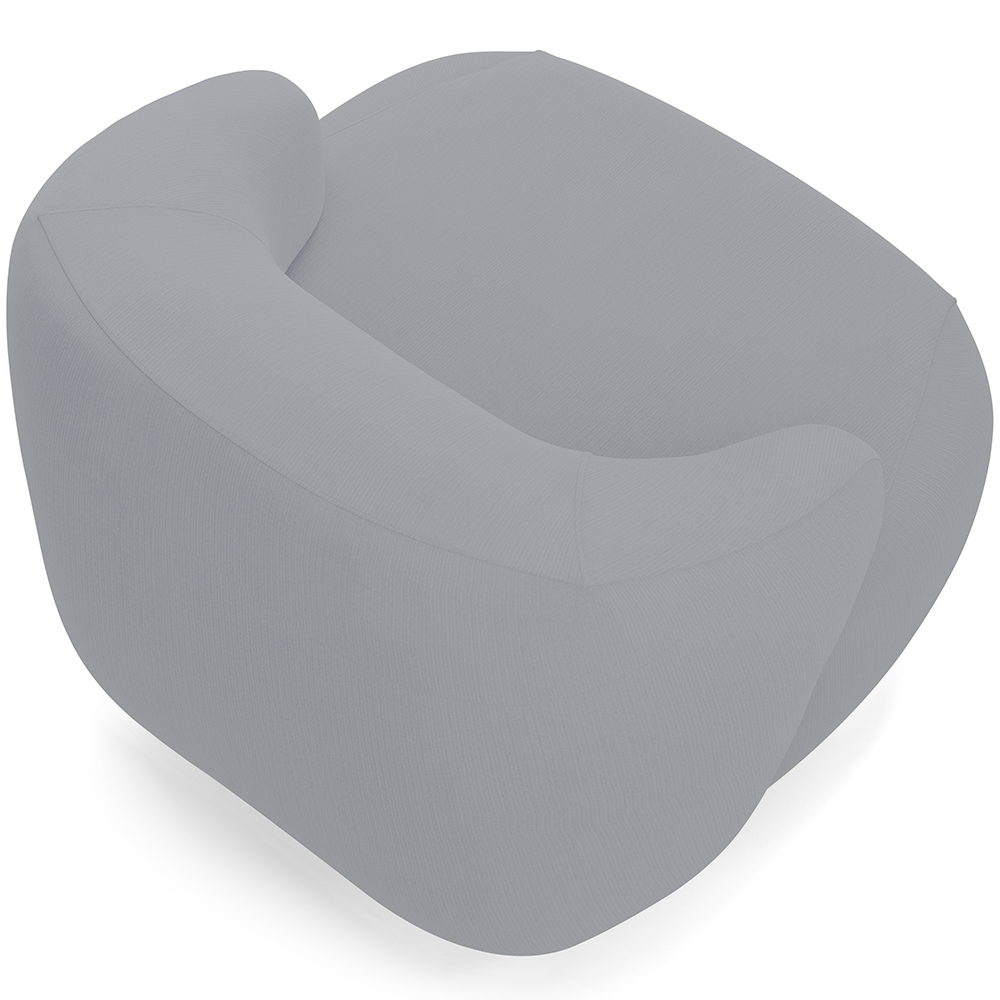 Poltrona Decorativa Orgânica Giratória Para Sala Living Barolo L06 Veludo Cinza - Lyam Decor