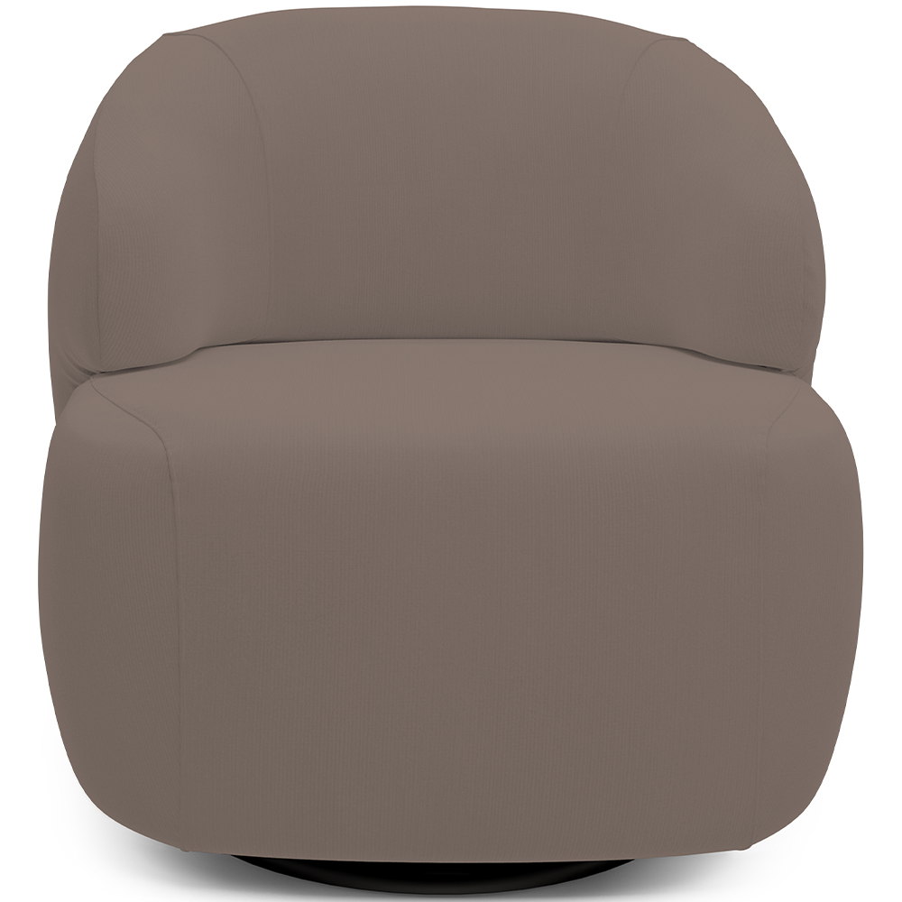 Poltrona Decorativa Orgânica Giratória Para Sala Living Barolo L06 Veludo Marrom - Lyam Decor