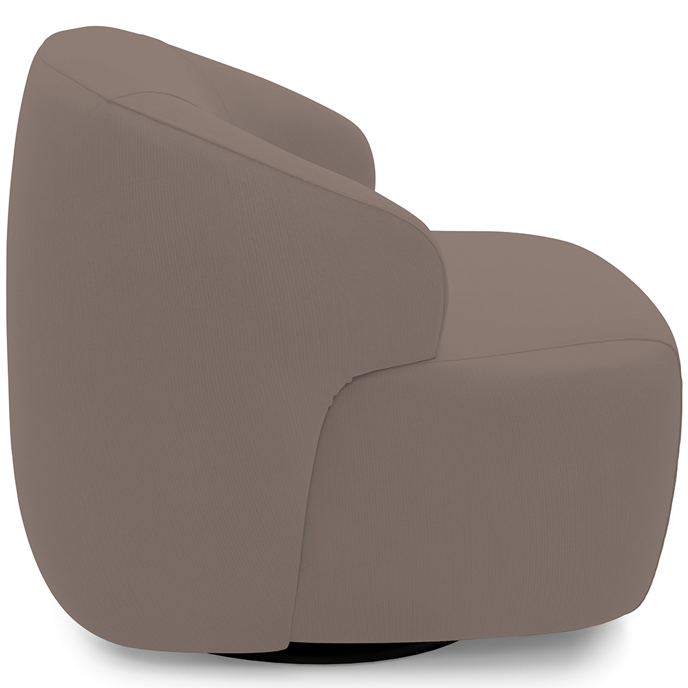 Poltrona Decorativa Orgânica Giratória Para Sala Living Barolo L06 Veludo Marrom - Lyam Decor