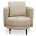 Poltrona Decorativa Orgânica Para Sala de Estar Living Belfort L06 Couro Bege - Lyam Decor