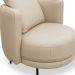 Poltrona Decorativa Orgânica Para Sala de Estar Living Belfort L06 Couro Bege - Lyam Decor