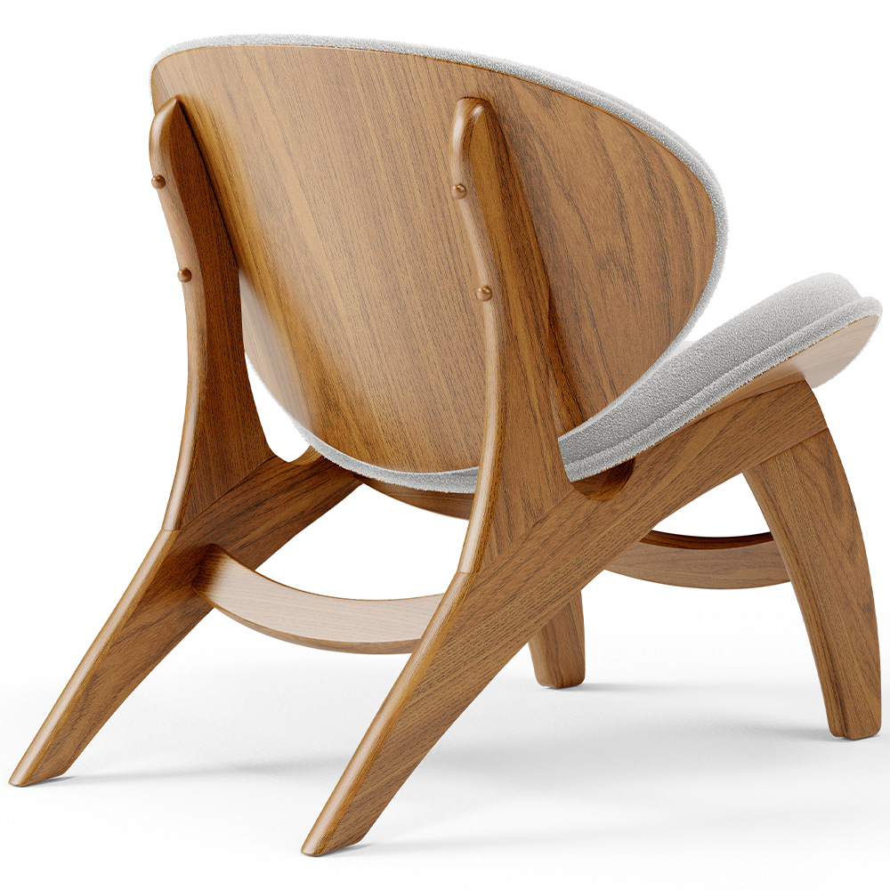 Poltrona Decorativa Orgânica Sala Living Kadosh L02 Bouclê Cinza - Lyam Decor