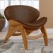 Poltrona Decorativa Orgânica Sala Living Kadosh L02 Couríssimo Marrom - Lyam Decor