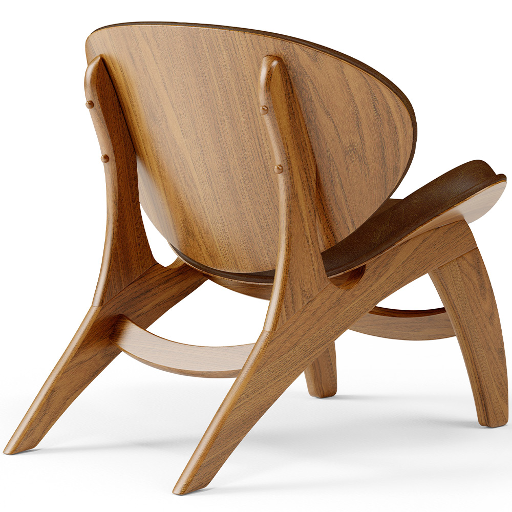 Poltrona Decorativa Orgânica Sala Living Kadosh L02 Couríssimo Marrom - Lyam Decor