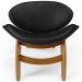 Poltrona Decorativa Orgânica Sala Living Kadosh L02 Couríssimo Preto Brilho - Lyam Decor