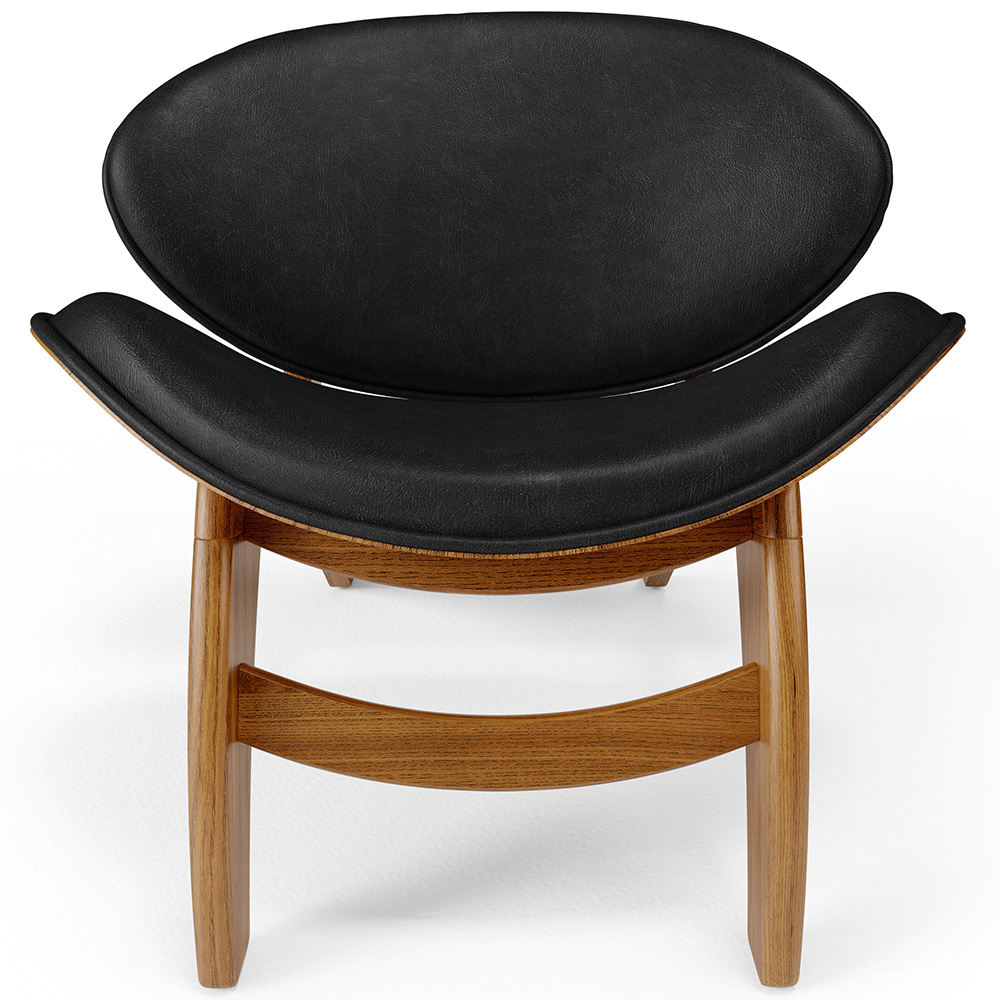 Poltrona Decorativa Orgânica Sala Living Kadosh L02 Couríssimo Preto Brilho - Lyam Decor