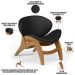 Poltrona Decorativa Orgânica Sala Living Kadosh L02 Couríssimo Preto Brilho - Lyam Decor