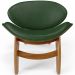 Poltrona Decorativa Orgânica Sala Living Kadosh L02 Couríssimo Verde Musgo - Lyam Decor