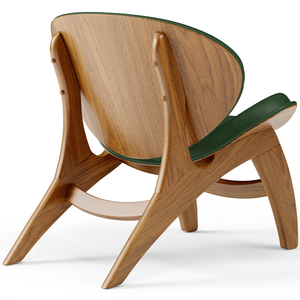 Poltrona Decorativa Orgânica Sala Living Kadosh L02 Couríssimo Verde Musgo - Lyam Decor