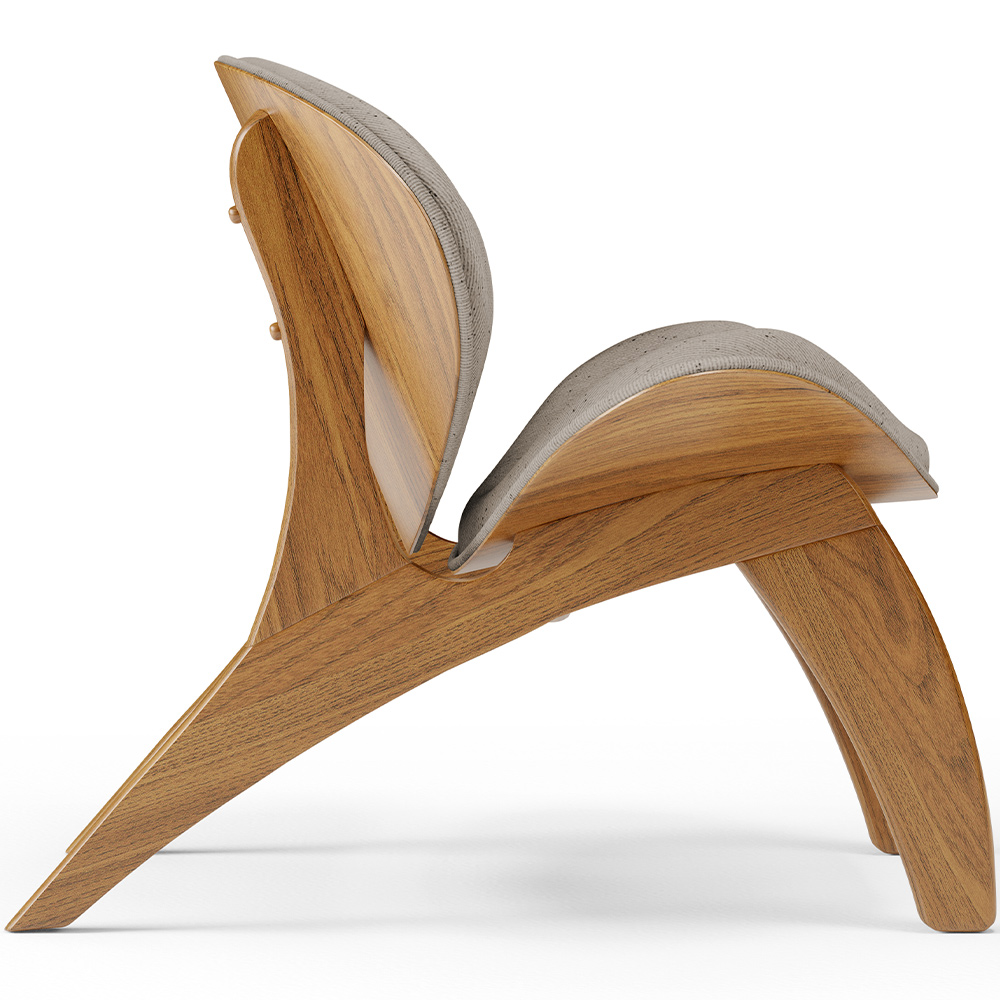 Poltrona Decorativa Orgânica Sala Living Kadosh L02 Linho Bege - Lyam Decor