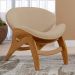 Poltrona Decorativa Orgânica Sala Living Kadosh L02 Linho Bege Escuro - Lyam Decor