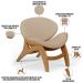 Poltrona Decorativa Orgânica Sala Living Kadosh L02 Linho Bege Escuro - Lyam Decor