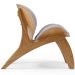 Poltrona Decorativa Orgânica Sala Living Kadosh L02 Linho Cinza - Lyam Decor