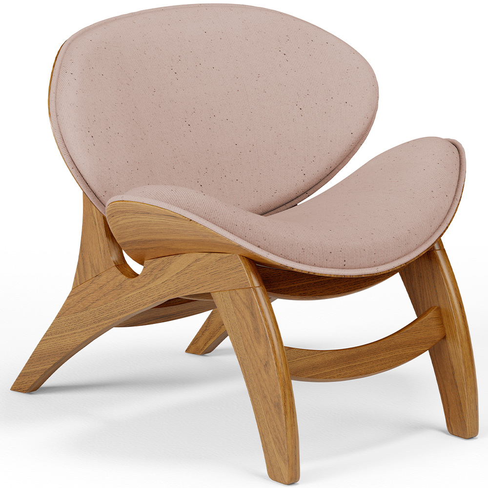 Poltrona Decorativa Orgânica Sala Living Kadosh L02 Linho Rosê - Lyam Decor