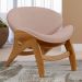 Poltrona Decorativa Orgânica Sala Living Kadosh L02 Linho Rosê - Lyam Decor