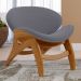 Poltrona Decorativa Orgânica Sala Living Kadosh L02 Suede Cinza - Lyam Decor