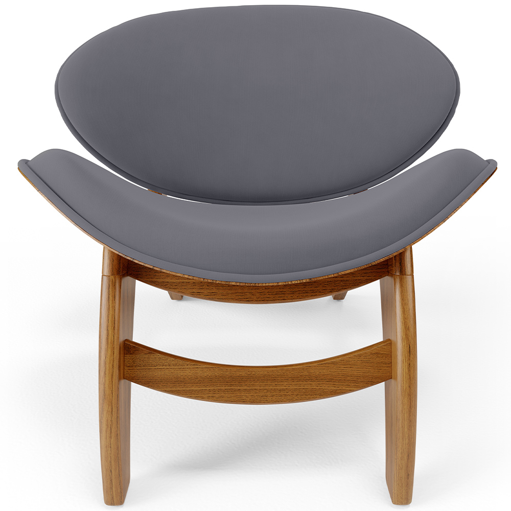 Poltrona Decorativa Orgânica Sala Living Kadosh L02 Suede Cinza - Lyam Decor