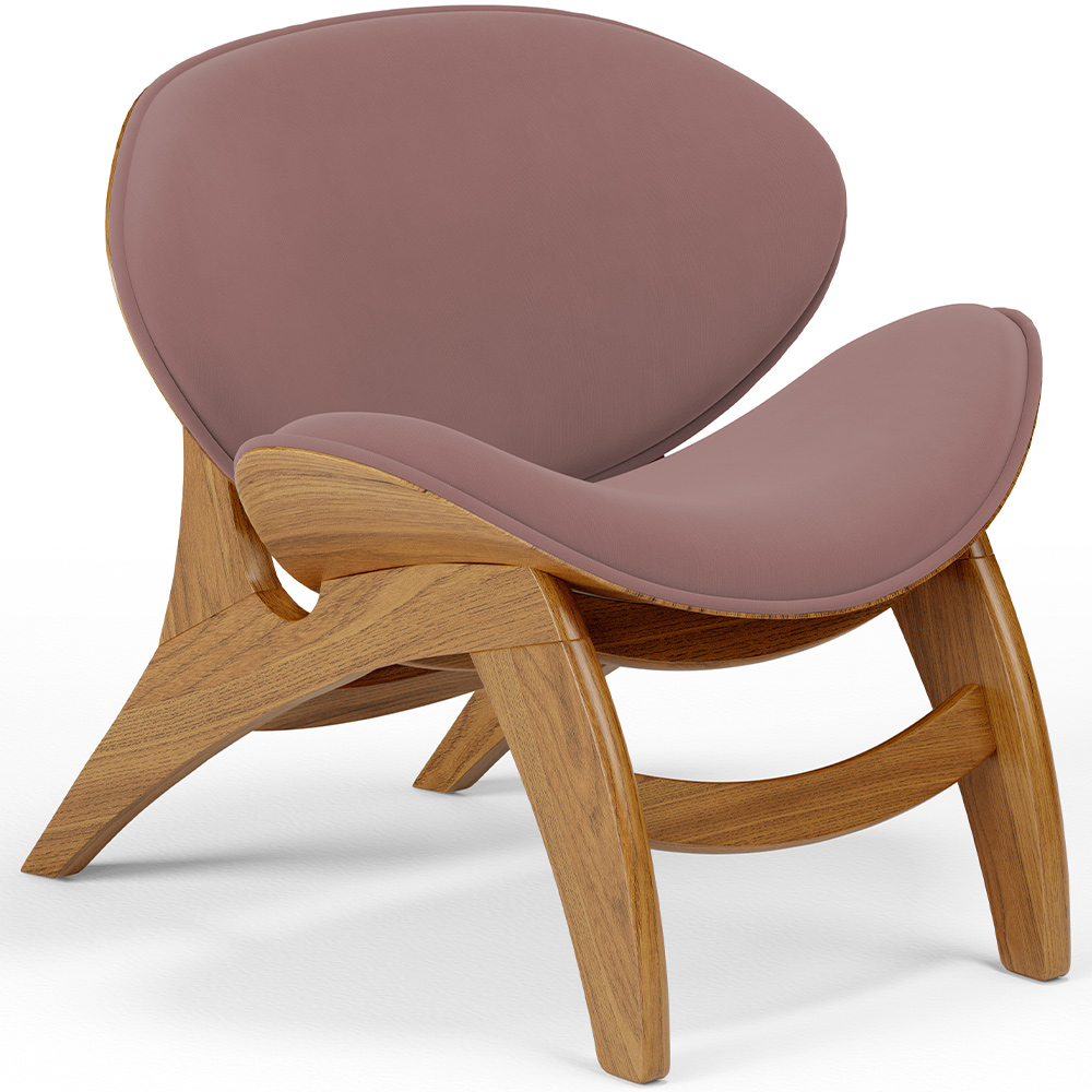 Poltrona Decorativa Orgânica Sala Living Kadosh L02 Suede Rosê - Lyam Decor