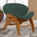 Poltrona Decorativa Orgânica Sala Living Kadosh L02 Suede Verde Musgo - Lyam Decor