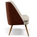 Poltrona Decorativa Pérsia Fixa Pés Palito D02 Linho Bege C-107 Corano Marrom B-38 - Lyam Decor
