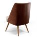 Poltrona Decorativa Pérsia Fixa Pés Palito D02 Linho Bege C-107 Corano Marrom B-38 - Lyam Decor
