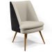 Poltrona Decorativa Pérsia Fixa Pés Palito D02 Linho Bege C-107 Corano Preto B-97 - Lyam Decor