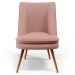 Poltrona Decorativa Pérsia Fixa Pés Palito D02 Linho Rosê C-105 Corano Marrom B-38 - Lyam Decor