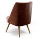 Poltrona Decorativa Pérsia Fixa Pés Palito D02 Linho Rosê C-105 Corano Marrom B-38 - Lyam Decor