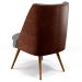Poltrona Decorativa Pérsia Fixa Pés Palito D02 Veludo Cinza C-317 Corano Marrom B-38 - Lyam Decor