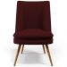 Poltrona Decorativa Pérsia Fixa Pés Palito D02 Veludo Marsala C-278 Corano Marrom B-38 - Lyam Decor