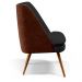 Poltrona Decorativa Pérsia Fixa Pés Palito D02 Veludo Preto C-300 Corano Marrom B-38 - Lyam Decor