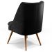 Poltrona Decorativa Pérsia Fixa Pés Palito D02 Veludo Preto C-300 Corano Preto B-97 - Lyam Decor