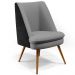 Poltrona Decorativa Pérsia Pés Palito D02 Linho Cinza Escuro C-416 Corano Preto B-97 - Lyam Decor