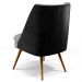 Poltrona Decorativa Pérsia Pés Palito D02 Linho Cinza Escuro C-416 Corano Preto B-97 - Lyam Decor