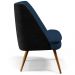 Poltrona Decorativa Pérsia Pés Palito D02 Veludo Azul Marinho C-304 Corano Preto B-97 - Lyam Decor