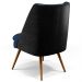 Poltrona Decorativa Pérsia Pés Palito D02 Veludo Azul Marinho C-304 Corano Preto B-97 - Lyam Decor