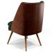 Poltrona Decorativa Pérsia Pés Palito D02 Veludo Verde Musgo C-303 Corano Marrom B-38 - Lyam Decor
