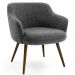 Poltrona Decorativa Pés Palito Jade D02 Linho Chumbo C-469 - Lyam Decor